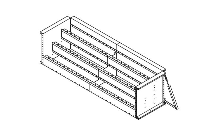 12' Wide Steel Step w/ 6" Radius Corners